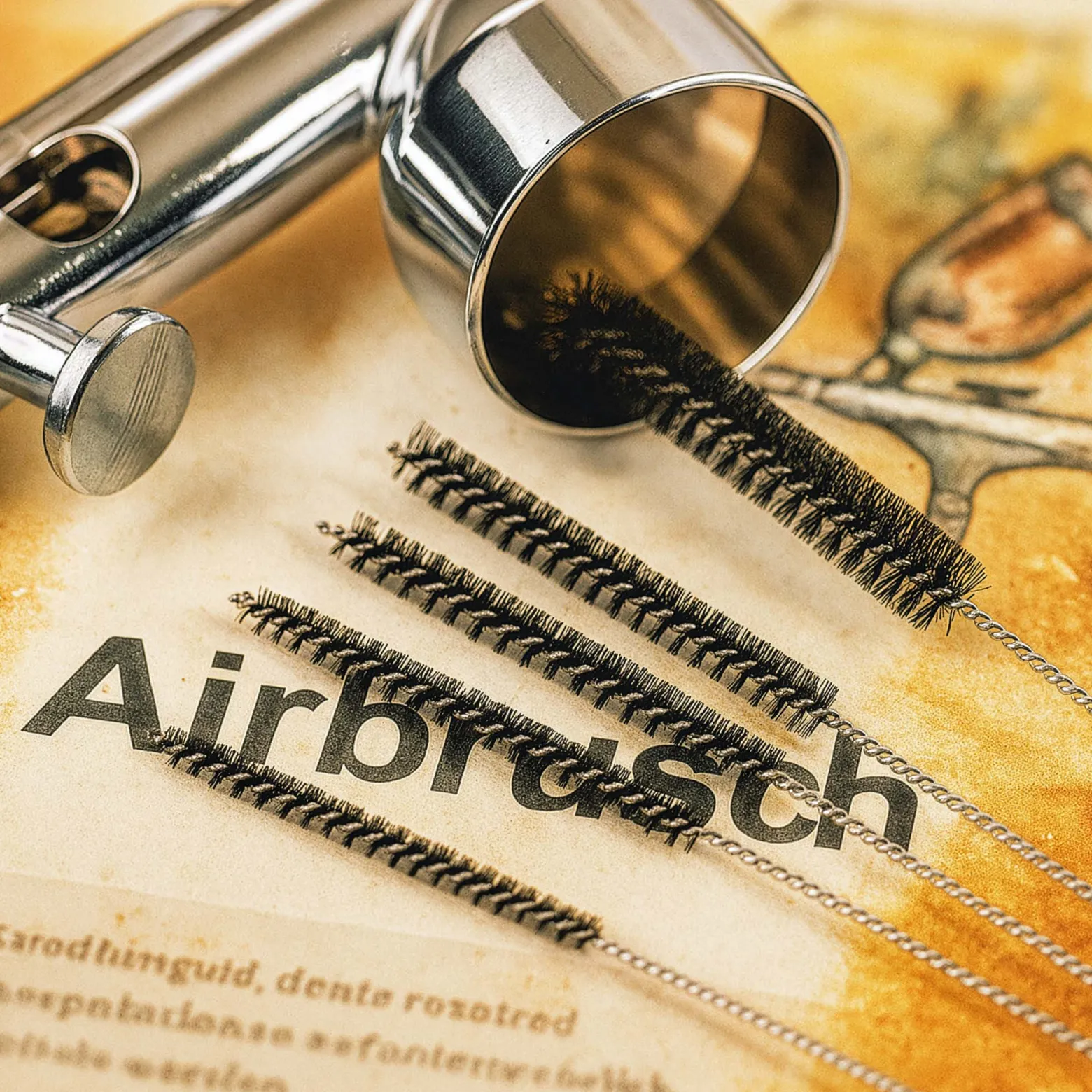 Airbrush Zubehör Glas Reinigungsstation mit Werkzeug Reinigungsdraht 5 Bürsten Reinigungsnadeln