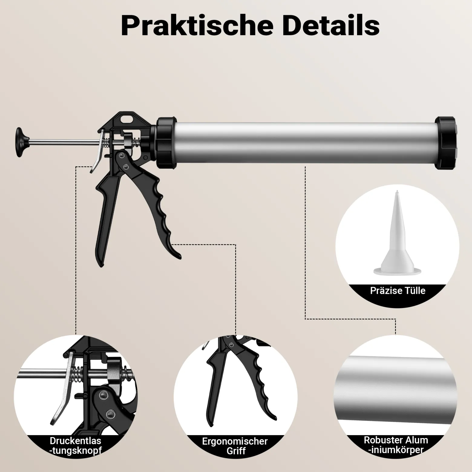 Aluminium Kartuschenpresse 600 Silikonspritze 380 mm