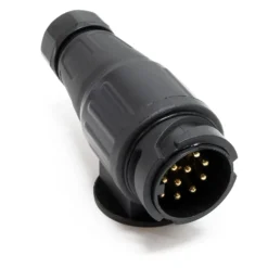 Anhängerstecker 13-polig für 12V Bremsleuchten, Blinklicht, Nebelschlussleuchte u. Schlussleuchte