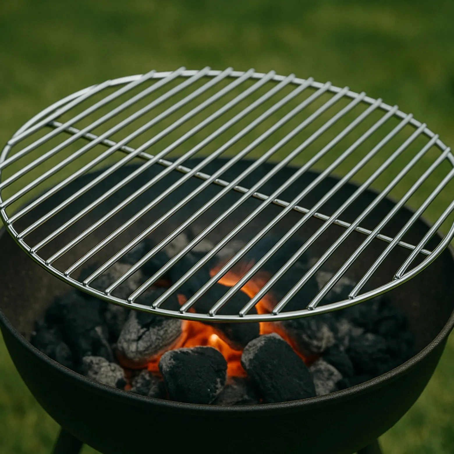 Edelstahl Grillrost rund 64,5 cm rostfrei für Holzkohlegrill, Gasgrill, Schwenkgrill