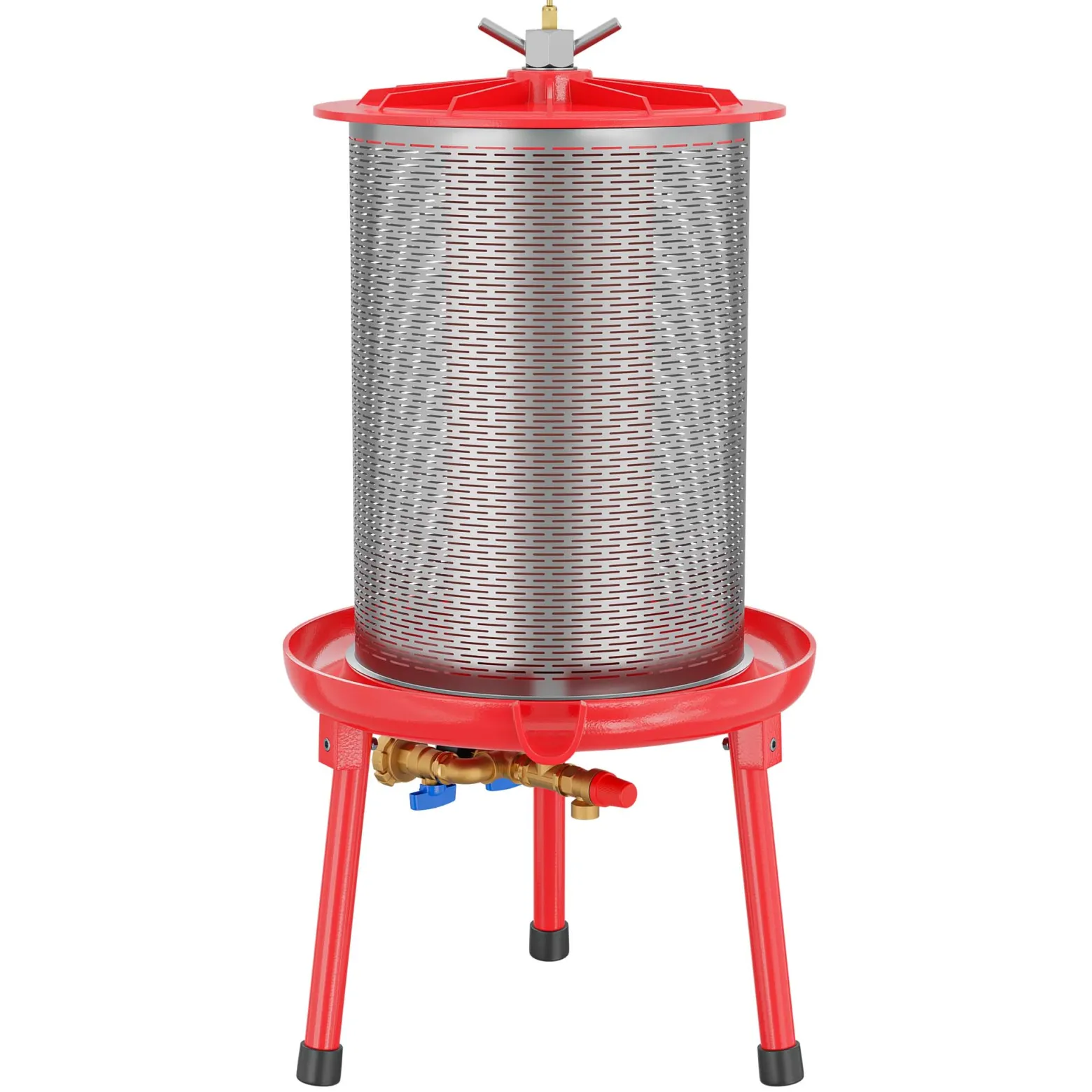 Edelstahl Hydropresse mit 40 Liter Korbinhalt, Wasserdruckpresse mit 3 bar zum Pressen von Obst