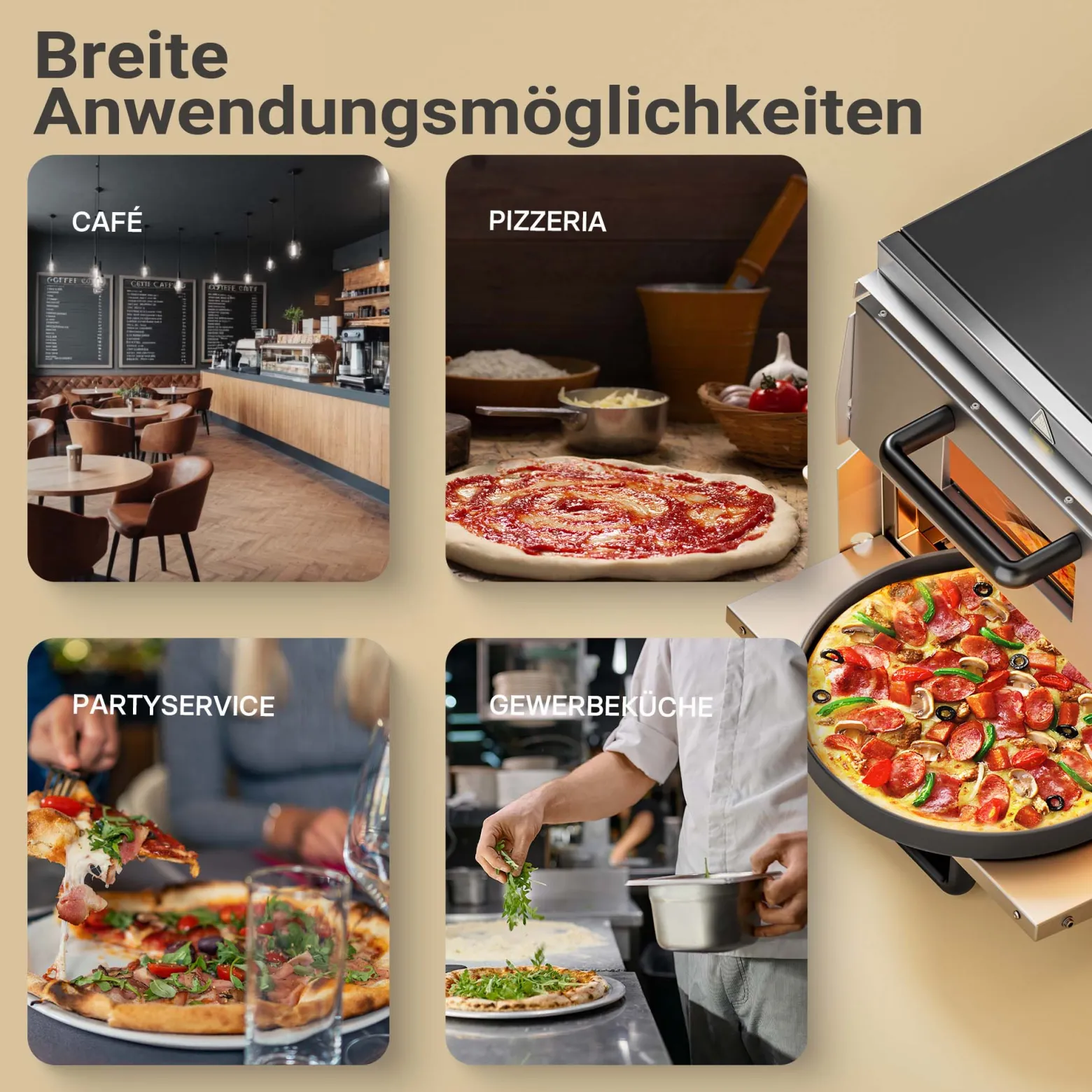 2-Etagen Pizza-Backofen 3000W mit Cordierit Stein für Pizza wie aus dem Steinofen Pizzaofen Backofen