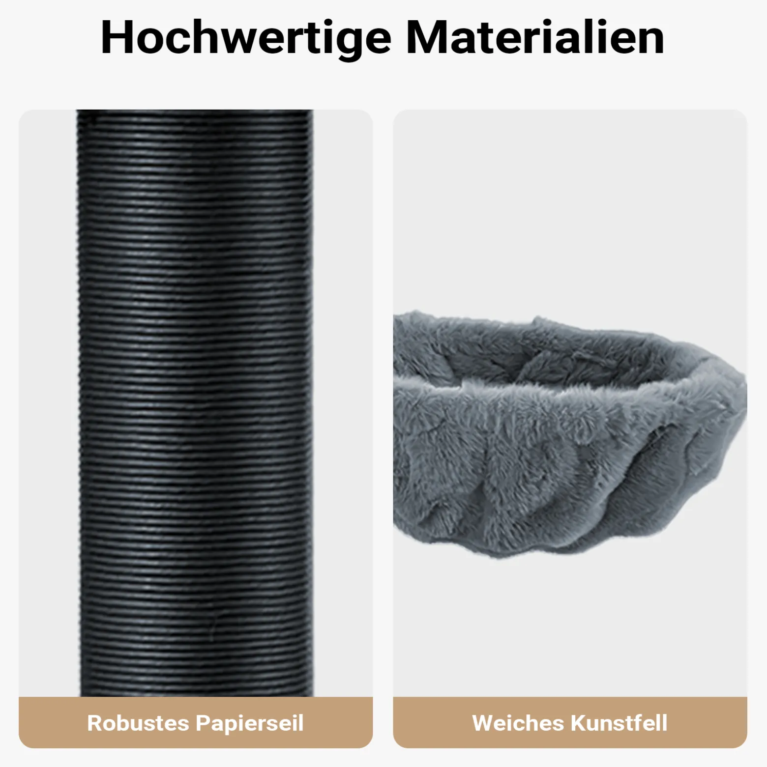 Fudajo Empire Tower 190 cm XXL Kratzbaum, Katzenbaum mit Katzenhaus, Hängeliege, Katzenbett und Papierseil-Kratzstämmen