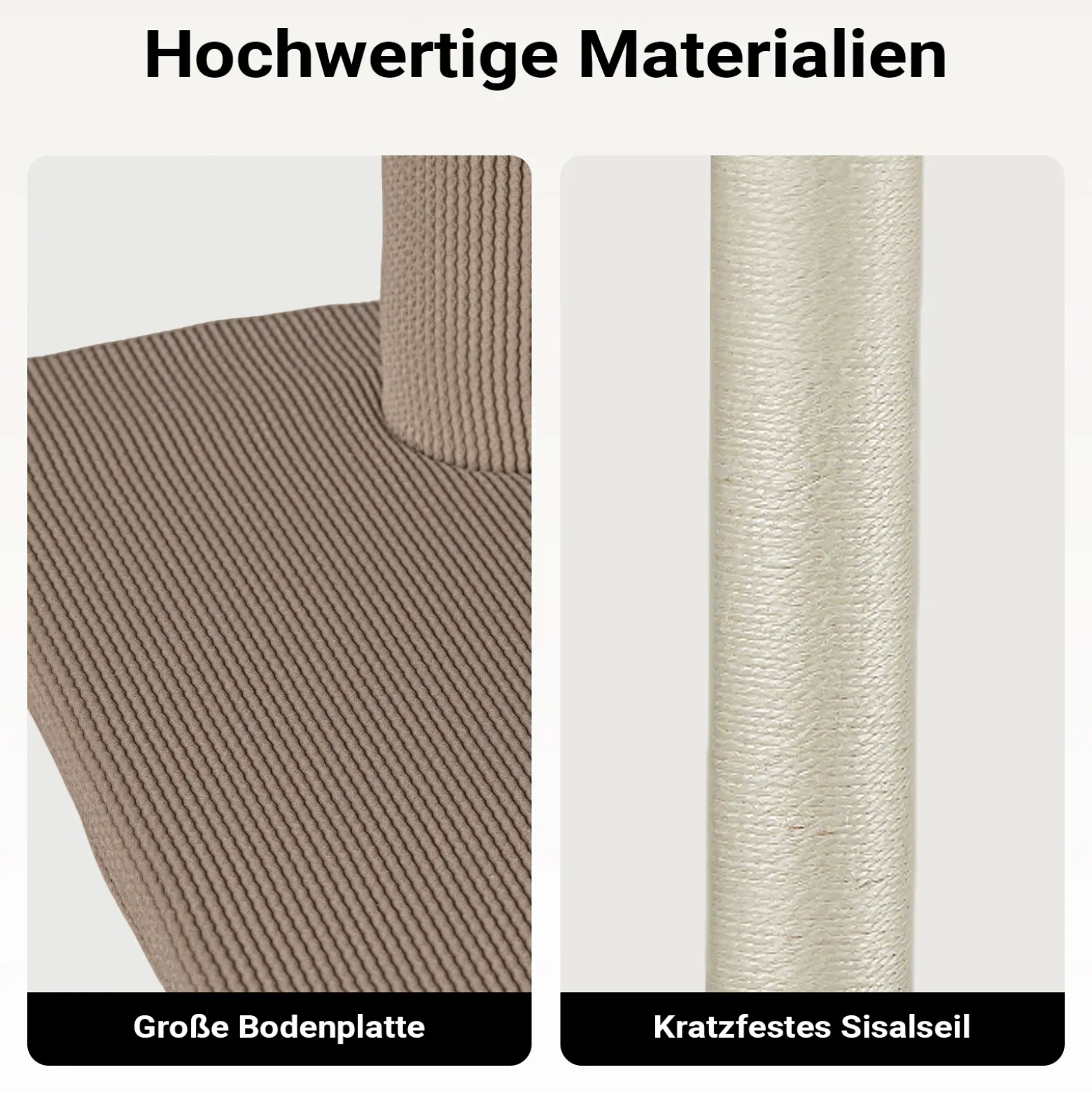 Fudajo Forest Oak 152 cm Kratzbaum beige, Katzenkratzbaum mit Katzenhaus, Hängematte und Sisal, Katzenbaum mit Massageelement