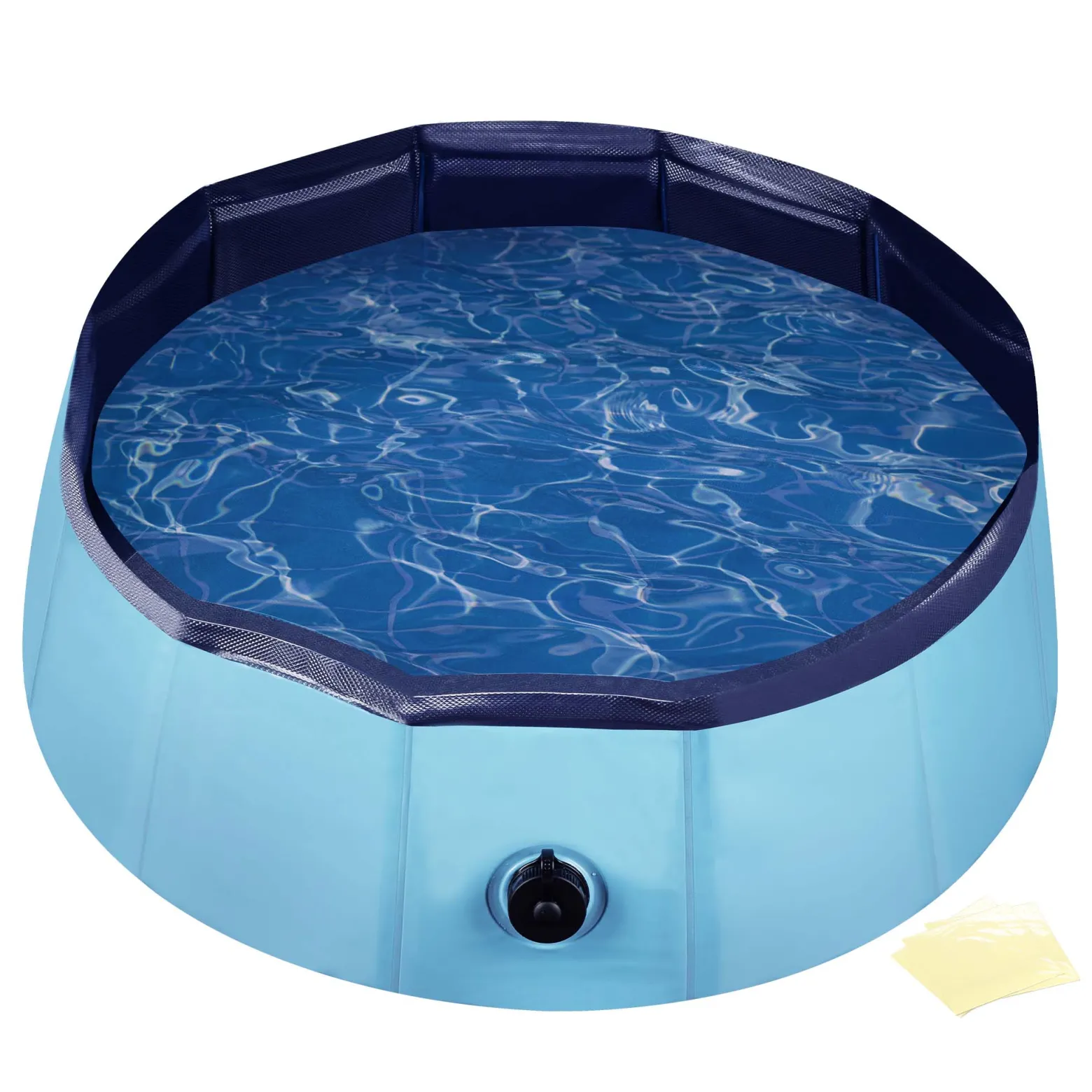 Fudajo Hundepool 80 x 20 cm rutschfestes Hundeplanschbecken, Hundeschwimmbad faltbar aus PVC, Hundebadewanne mit verstärkten Kanten, tragbarer Pool für Hunde
