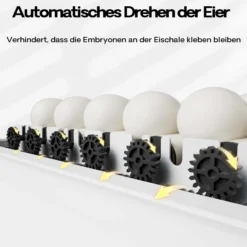 Fudajo Vollautomatischer Flächenbrüter für 128 Eier, Inkubator 110 W mit Wendesystem, Brutautomat mit Temperatursteuerung und Feuchtigskeitsregulierung, Brutkasten zum Eier ausbrüten