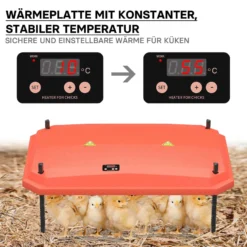 Fudajo 45x60cm Küken-Wärmeplatte mit Temperaturregler 60W Heizplatte für 50-55 Küken für Kunstbrut