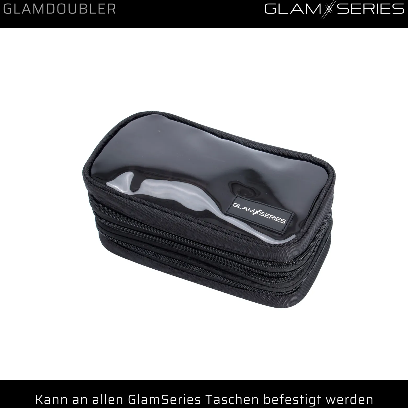 GlamSeries GlamDoubler Kosmetiktasche 230 x 120 x 100 mm, Make-up Organizer mit 4 transparenten Fächern