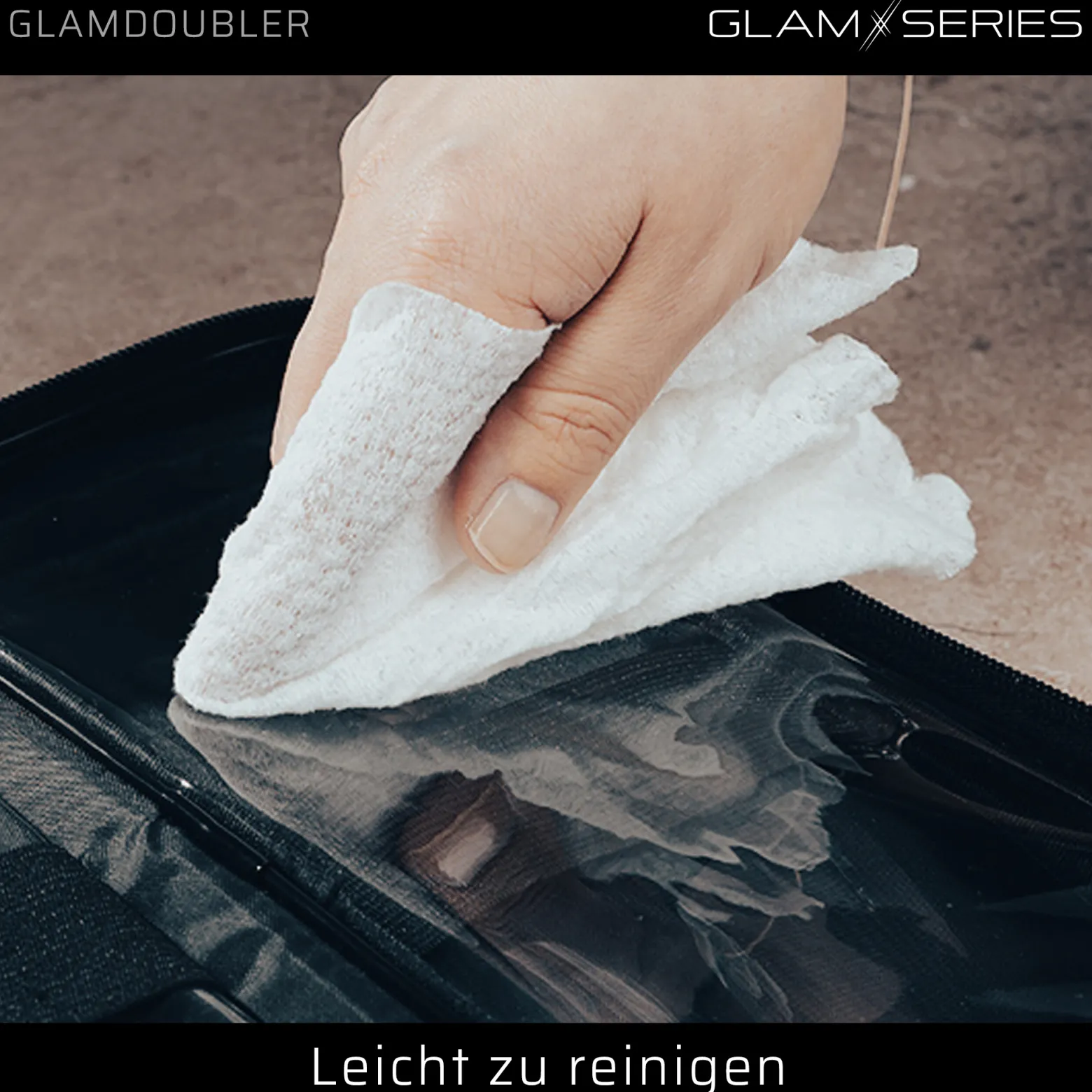 GlamSeries GlamDoubler Kosmetiktasche 230 x 120 x 100 mm, Make-up Organizer mit 4 transparenten Fächern