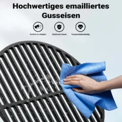 Gusseisen Grillrost rund Ø 45 cm massiv Kugelgrill und Rundgrill