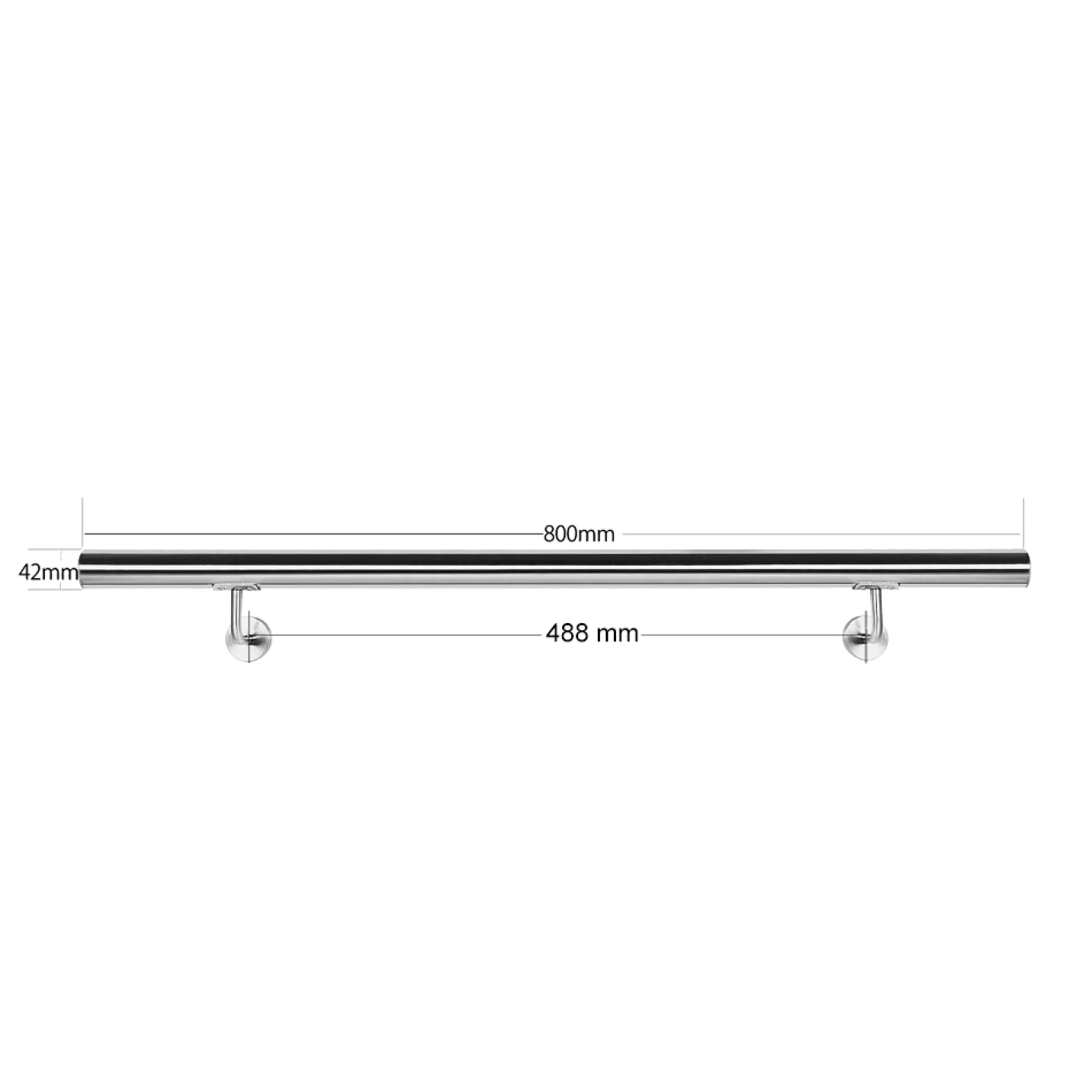 Handlauf Treppe 80cm, Handlaufset Edelstahl V2A, Haltegriff Treppe, Wandhalter