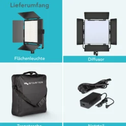 Instarter LED Videoleuchte mit App-Steuerung, 50 W Videoleuchte, Kamera Beleuchtung 360° drehbar, Videolicht für warmes & kaltes Licht Bi-Color
