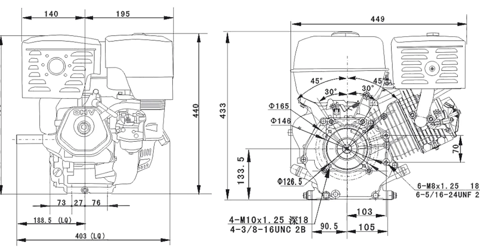 LIFAN 190 E-Start Benzinmotor mit 15 PS Einzylinder für Kleinmaschinen & Karts, luftgekühlter 4-Takt Motor mit 25,4 mm Kurbelwelle, OHV-Ventilsteuerung & 420 cc Hubraum