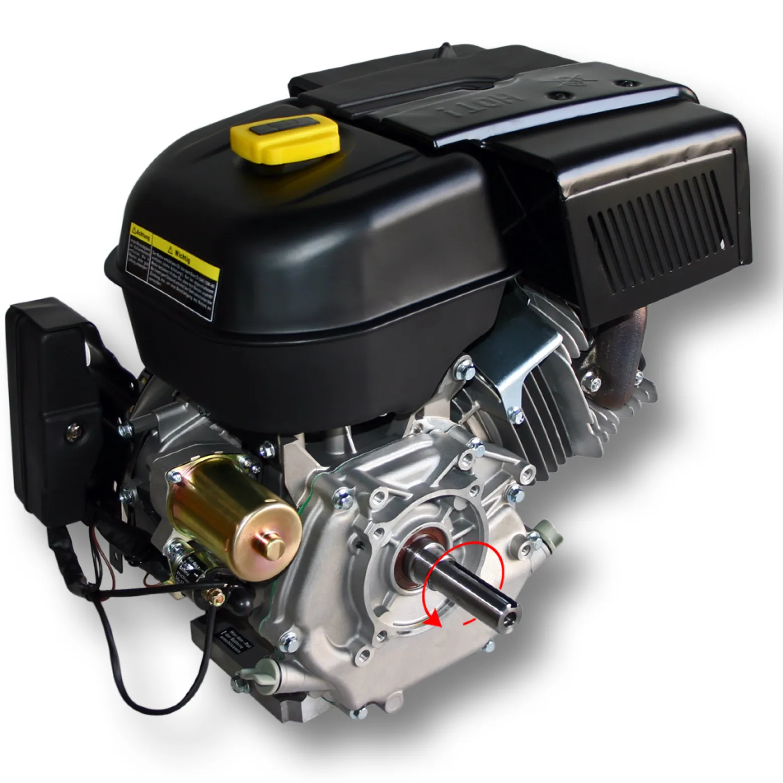 LIFAN 190 E-Start Benzinmotor mit 15 PS Einzylinder für Kleinmaschinen & Karts, luftgekühlter 4-Takt Motor mit 25,4 mm Kurbelwelle, OHV-Ventilsteuerung & 420 cc Hubraum