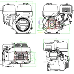 LIFAN KP460 Benzinmotor mit 15,6 PS Einzylinder für Rüttelplatten und Baumaschinen, luftgekühlter 4-Takt Motor mit 25,4 mm Kurbelwelle, OHV-Ventilsteuerung & 459 cc Hubraum