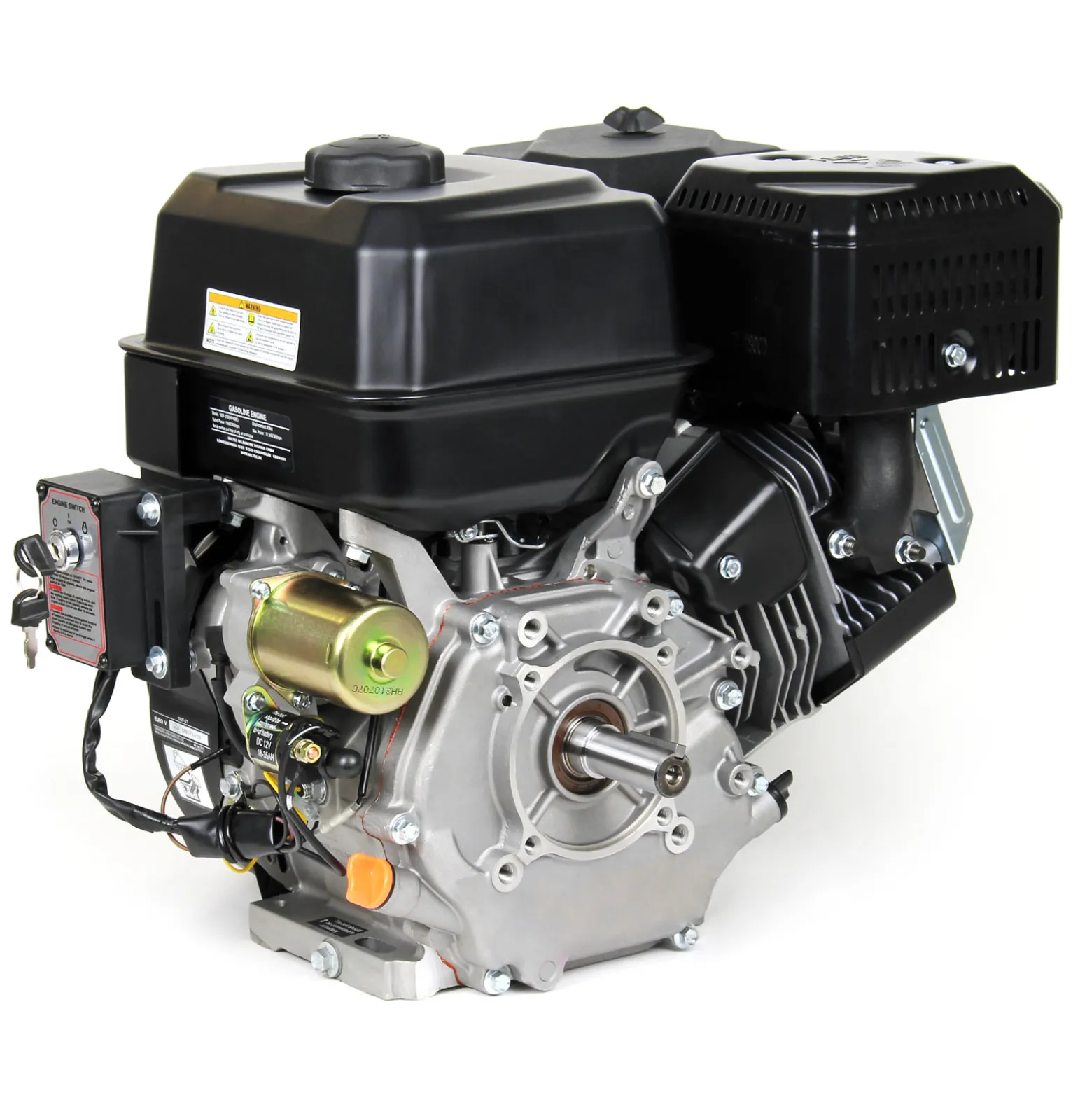 LIFAN KP460E E-Start Benzinmotor mit 16,3 PS Einzylinder für Rüttelplatten und Baumaschinen, luftgekühlter 4-Takt Motor mit 25 mm Kurbelwelle, OHV-Ventilsteuerung & 459 cc Hubraum