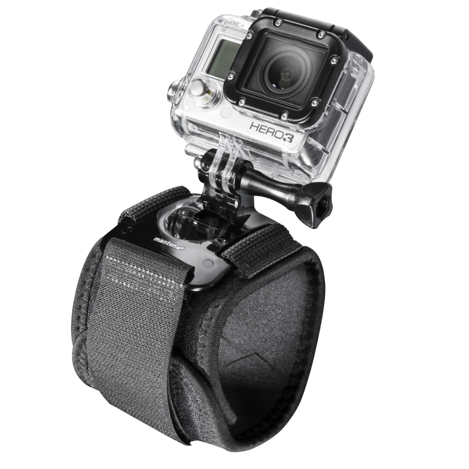 Mantona Armgurt gepolstert mit Mount - 60 x 55 x 60 mm - aus Nylon - sicherer Halt - kompatibel mit GoPro Hero 11 10 9 8 7 6 5 4 3+, Session und anderen Action Cams