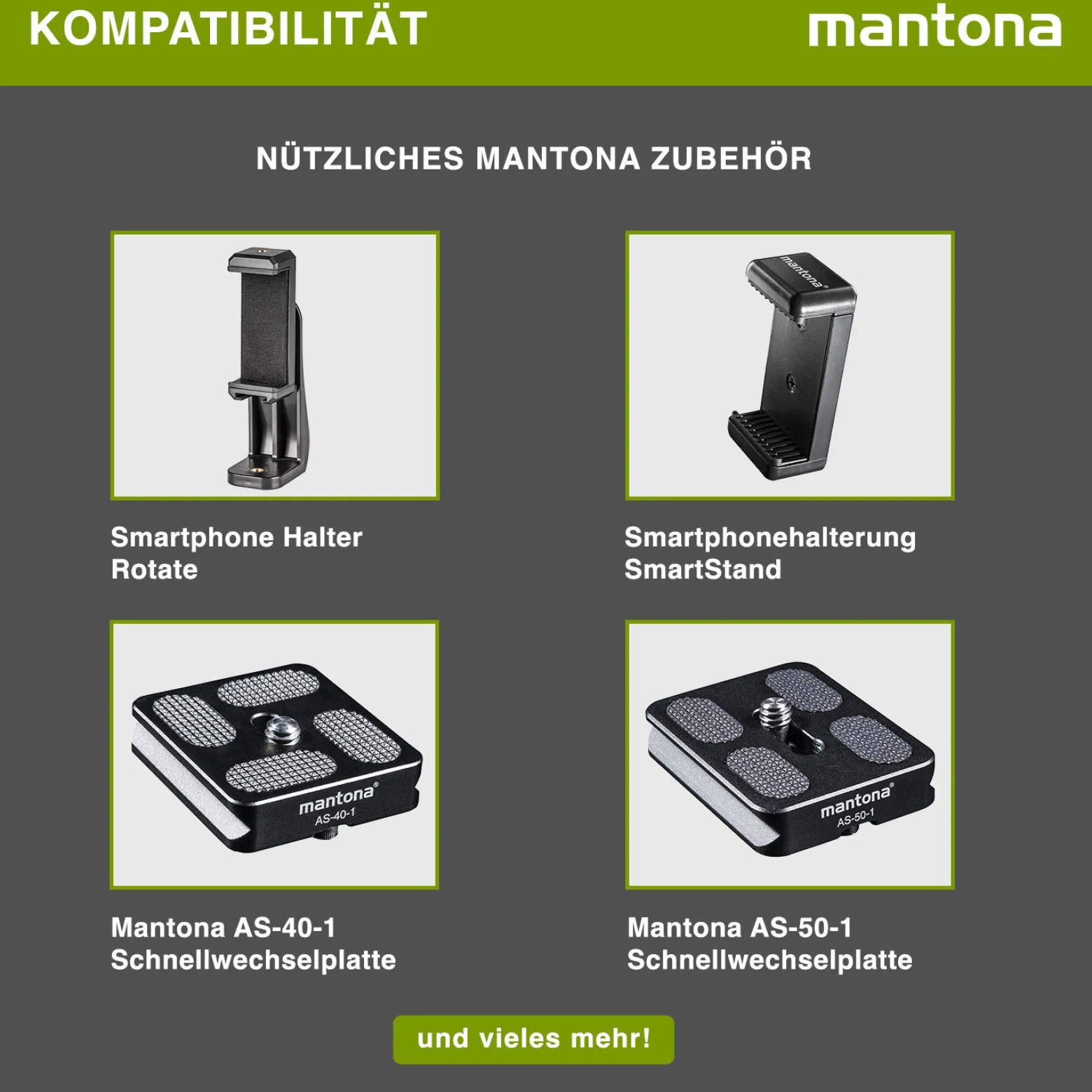 Mantona Kaleido Mini Tischstativ in shining silver metallic Reisestativ inkl. Kugelkopf mit Schnellwechselplatte und Transporttasche