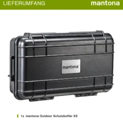 Mantona Outdoor Schutzkoffer XS, wasserdichter Fotokoffer, Kamerakoffer staubdicht & stoßfest, Transportkoffer mit Schaumstoffeinlagen, ideal für Kameras, Objektive & Zubehör