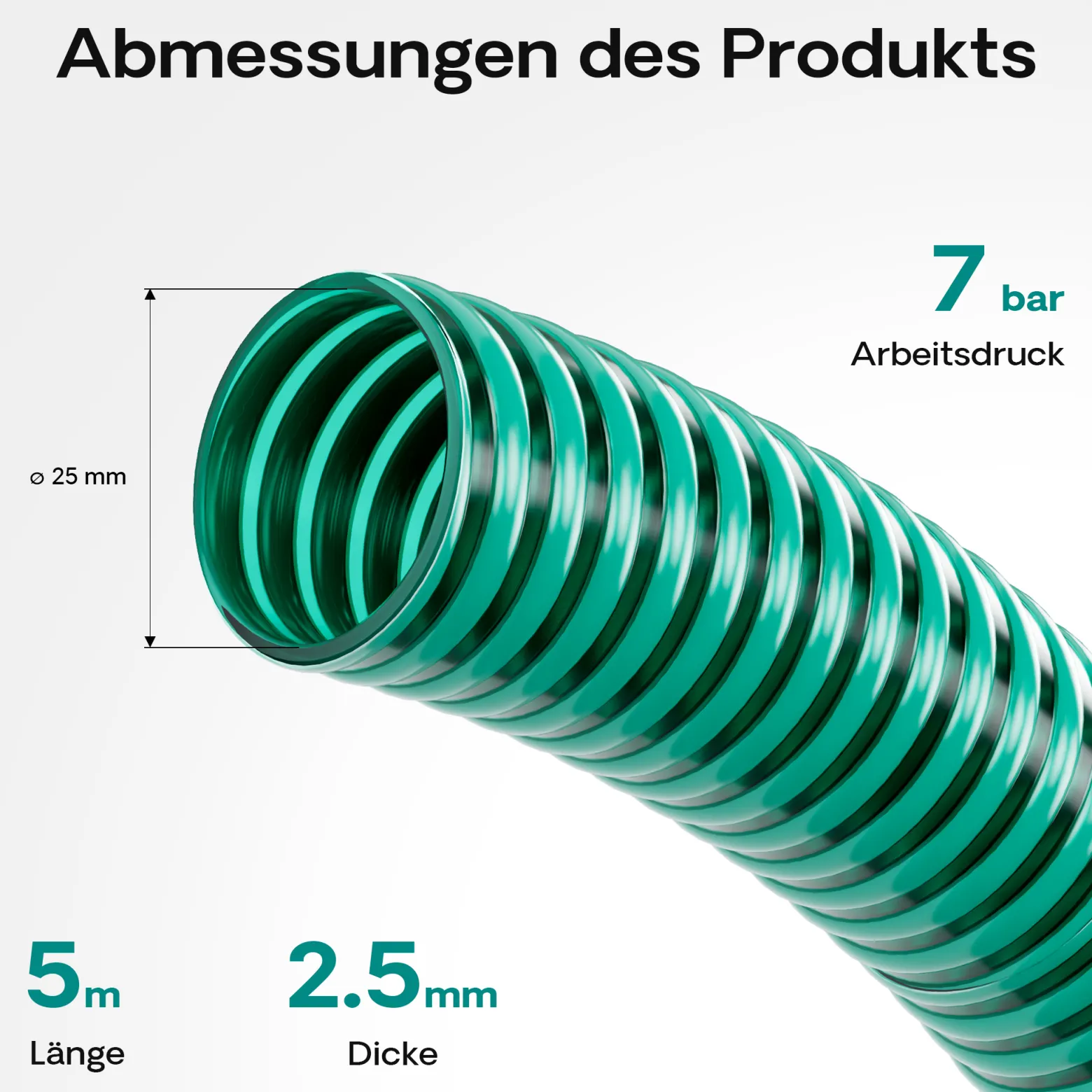 5m Förderschlauch 25mm (1") - sehr flexibel UV-Beständig