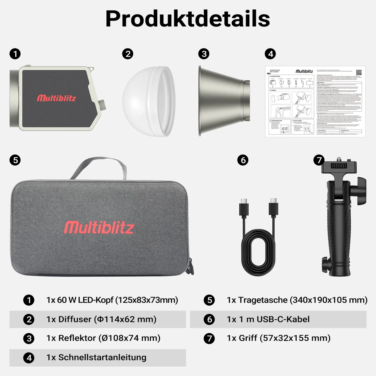 Multiblitz MB-PL LED 60B Fotolicht 60 W Bi Color COB LED Licht mit Akku