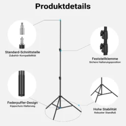 Multiblitz Set aus MB-PL LED 100B Fotolicht mit FT-8051 Lampenstativ