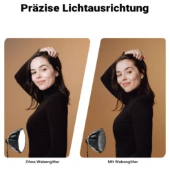 Multiblitz Set aus MB-PL LED 100B Fotolicht mit FT-8051 Lampenstativ und Octagon Softbox Ø 40 cm