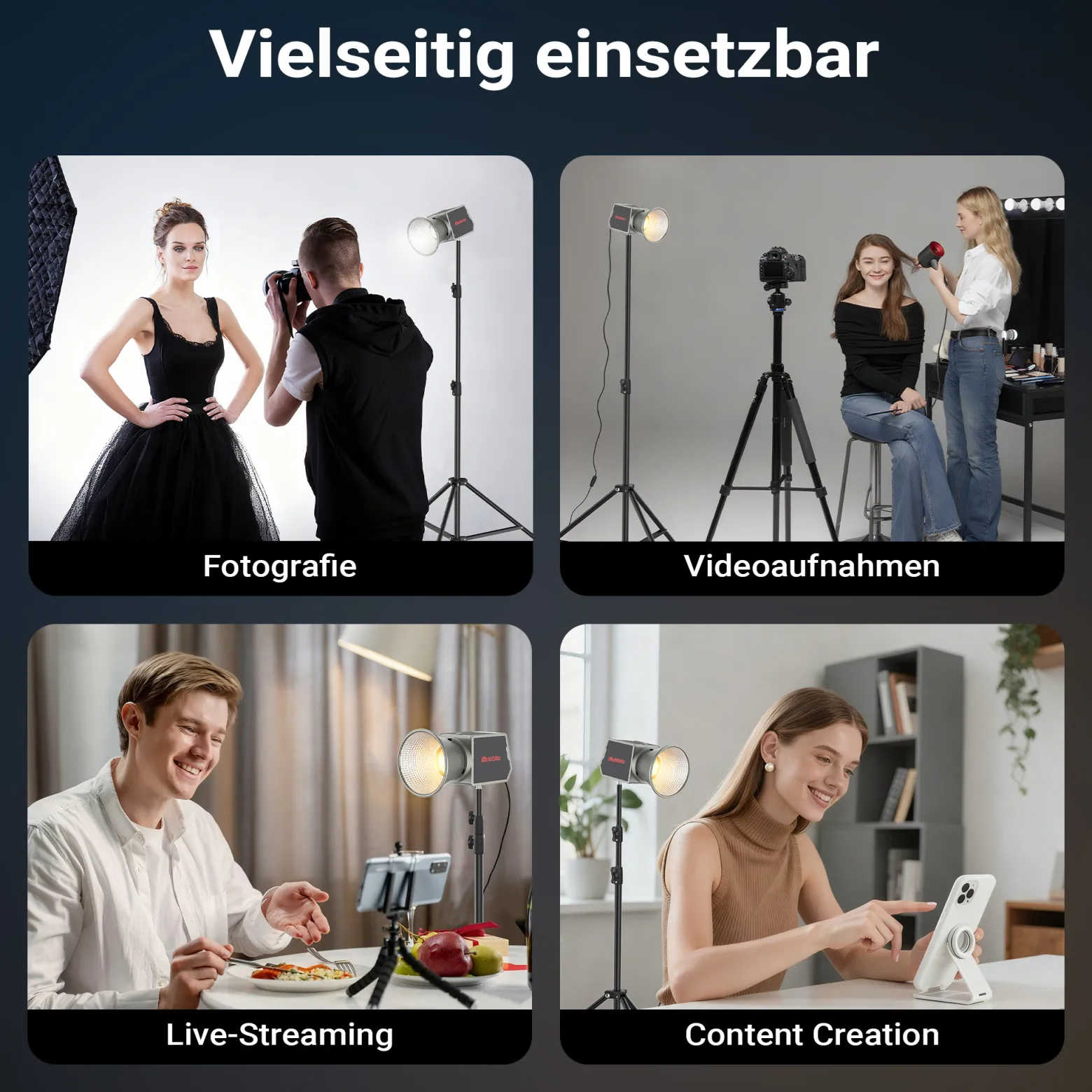 Multiblitz Set aus MB-PL LED 60B Fotolicht mit FT-8051 Lampenstativ