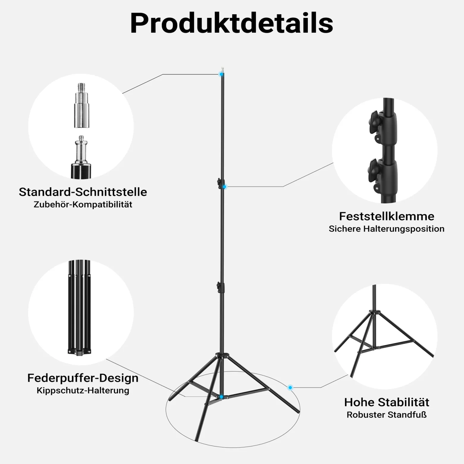 Multiblitz Set aus MB-PL LED 60B Fotolicht mit FT-8051 Lampenstativ