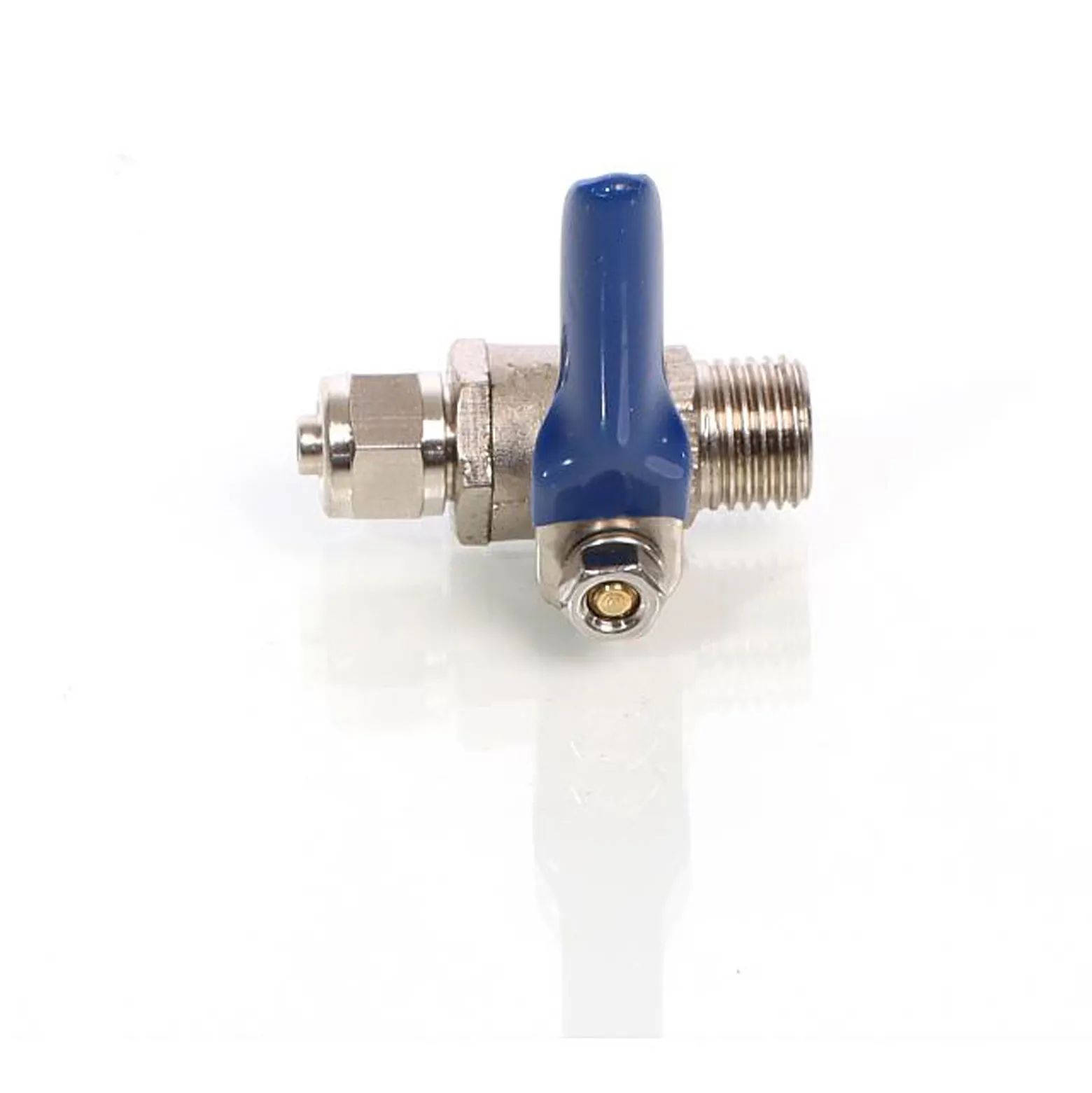 Naturewater Kugelventil mit Jaco Fitting, 6,35 mm (1/4") AG und Schlauchanschluss, Ventil für Umkehrosmose, für Trinkwasser, Umkehrosmose (RO)