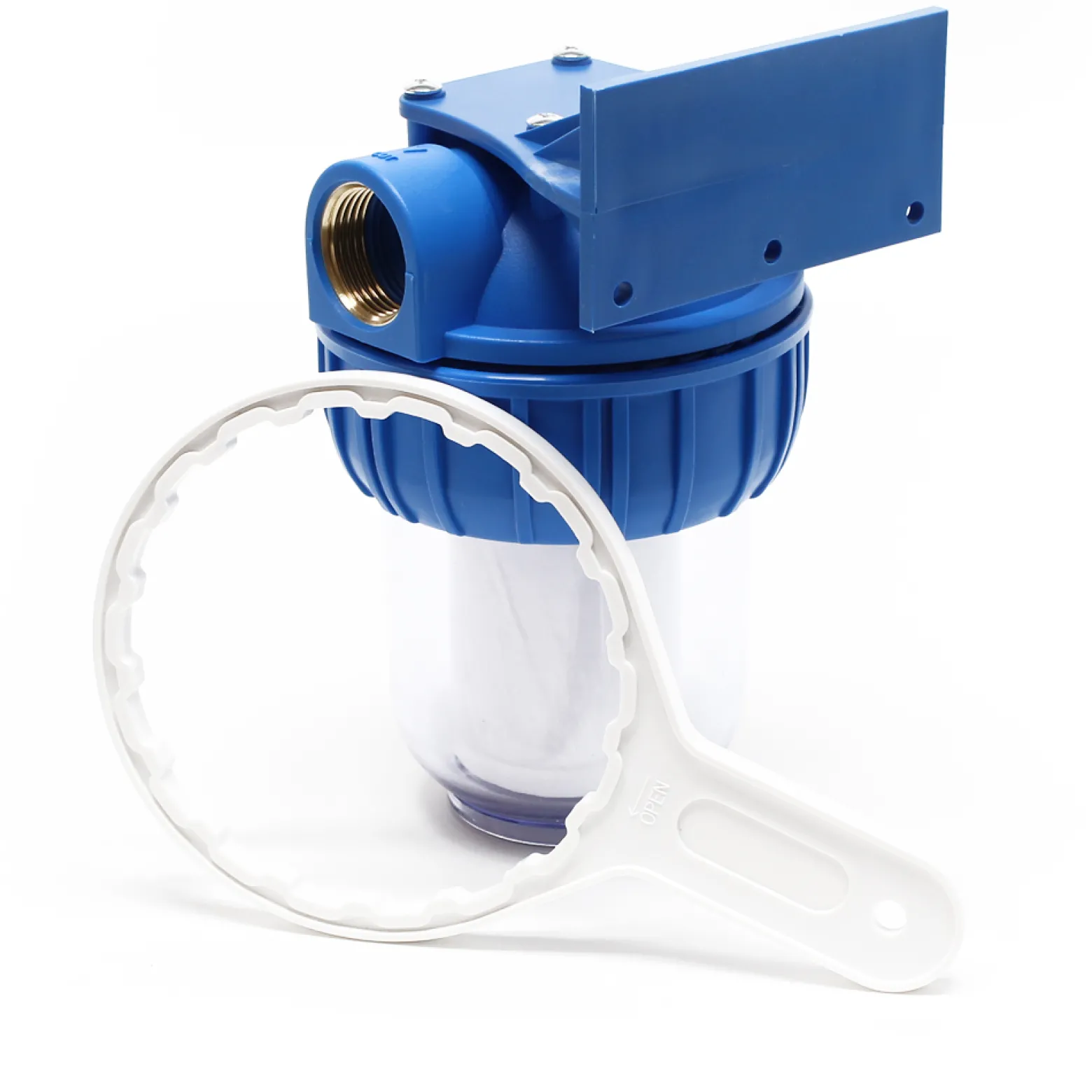Naturewater NW-BR5B 1 Stufen Wasserfilter, 5 µ Filterfeinheit, 32,89 mm (1") Filtereinsatz, Ø60 mm PP Kartusche, Filter Wandhalterung, Filterschlüssel, Sedimentfilter