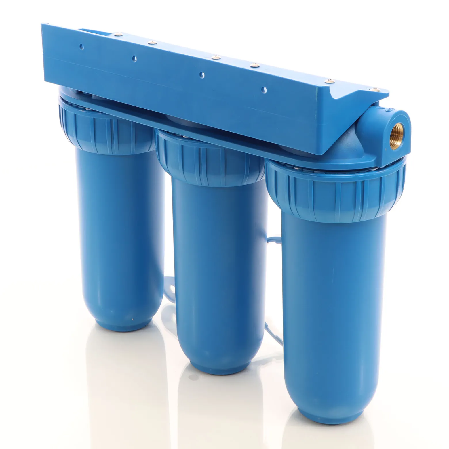 Naturewater NW-BR10B5 3 Stufen Wasserfilter, 5 µ, 20,67 mm (1/2"), Ø60 mm PP Kartusche, Filter Wandhalterung, Filterschlüssel, Sedimentfilter Aktivkohleblock Aktivkohlegranulat
