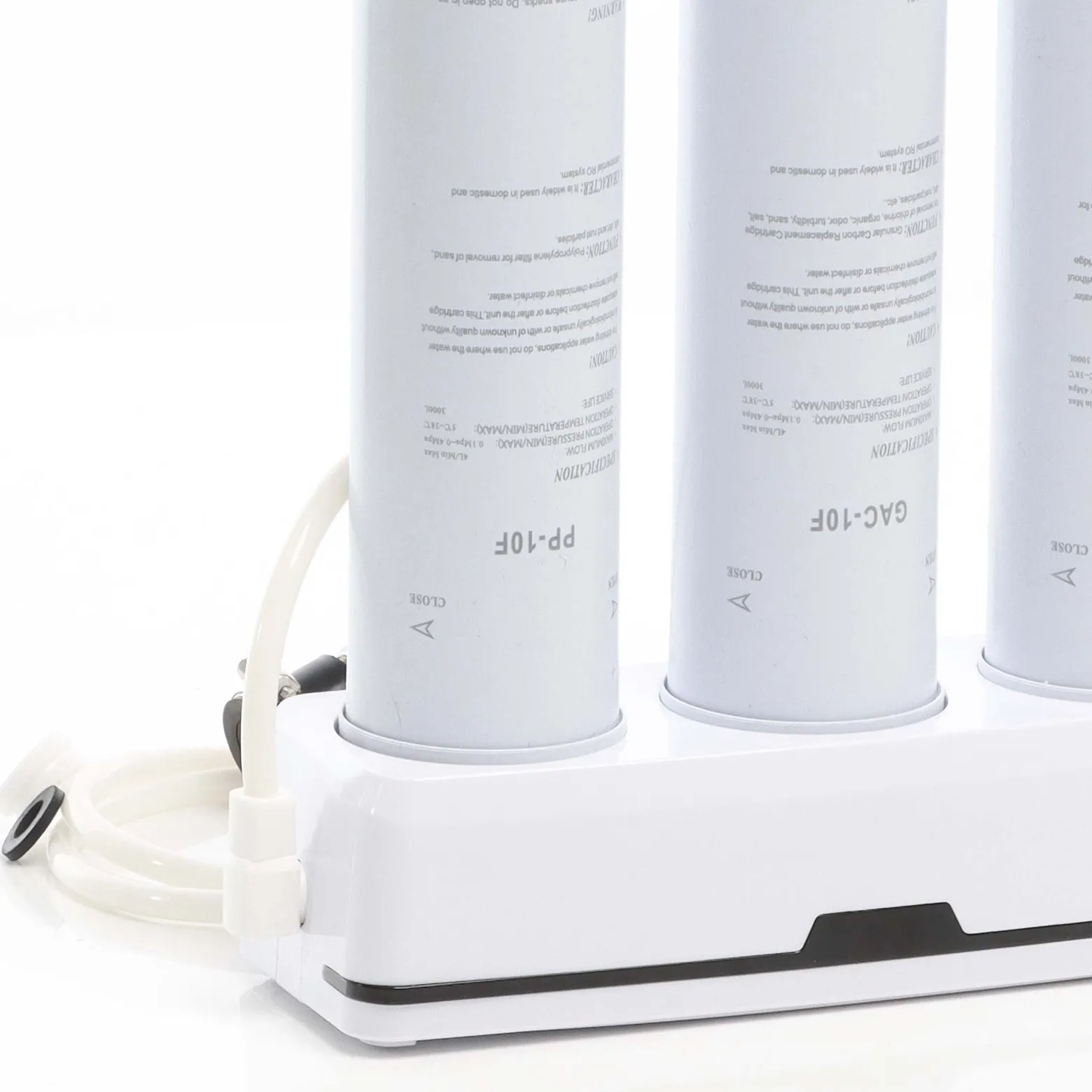 Naturewater NW-3-PPGACCTO 3 Stufen Counter Top Wasserfilter, 5 µ, PP Sediment, Aktivkohle Granulat, Aktivkohle Block Filtereinsatz, mit Universaladapter, Wasserhahn