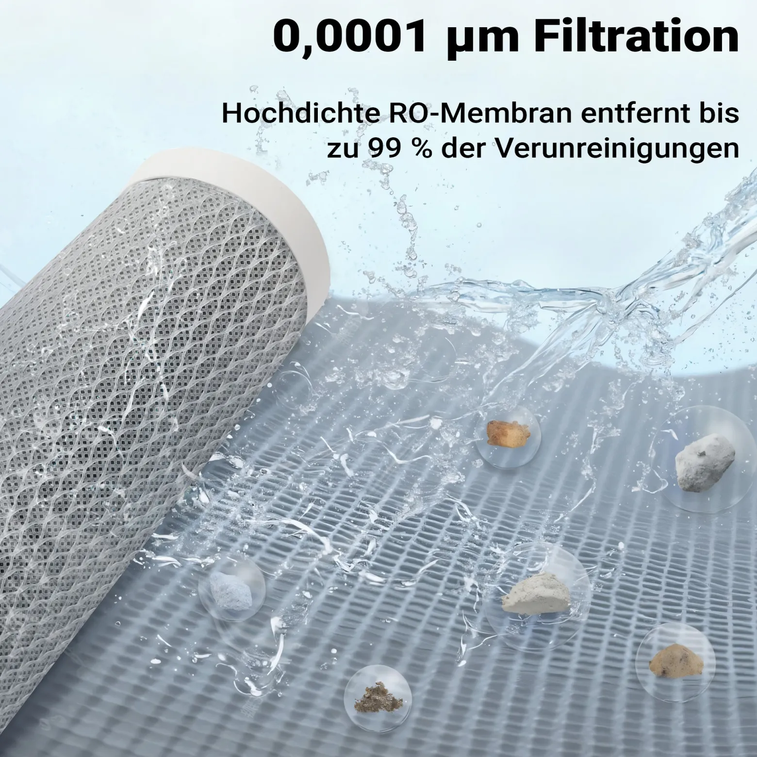 Naturewater NW-RO50-G1 5 Stufen Umkehrosmose 180 L/Tag mit Rahmen und Druckanzeige, RO Omsoseanlage für sauberes Trinkwasser