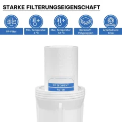 Naturewater PP-20A-1 Sedimentfilter 20 Zoll (508 mm) 5 µ Ersatz Wasserfilter, Umkehrosmose Filter, Ersatz Filterkartusche