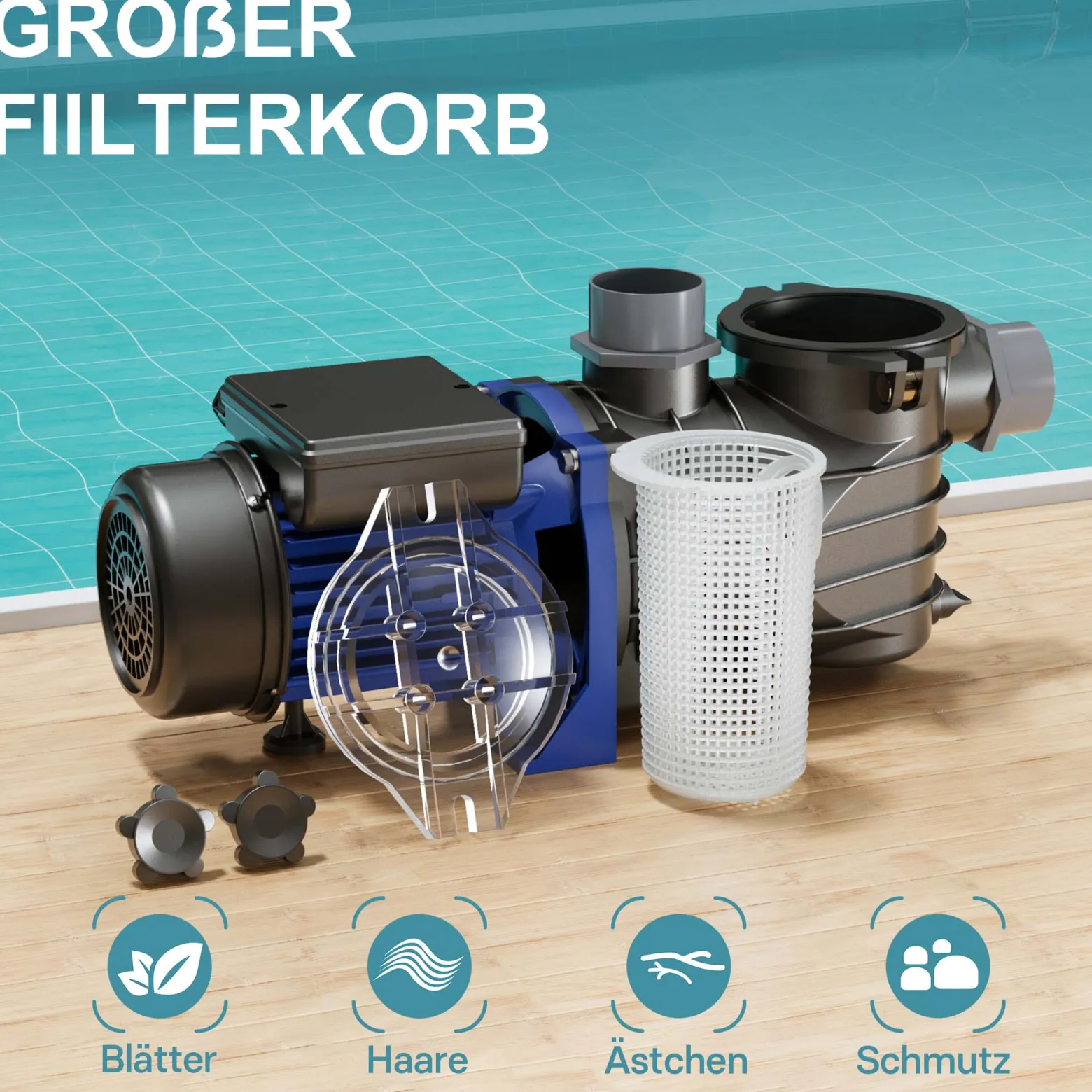 Pool Pumpe 13200 l/h 370 W Schwimmbadpumpe Filterpumpe Umwälzpumpe Pool