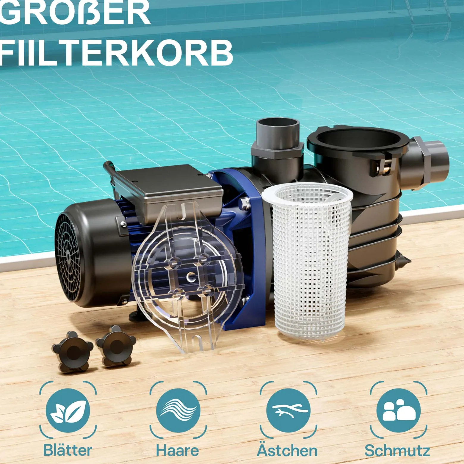 Pool Pumpe 13800 l/h 550 W Schwimmbadpumpe Filterpumpe Umwälzpumpe Pool