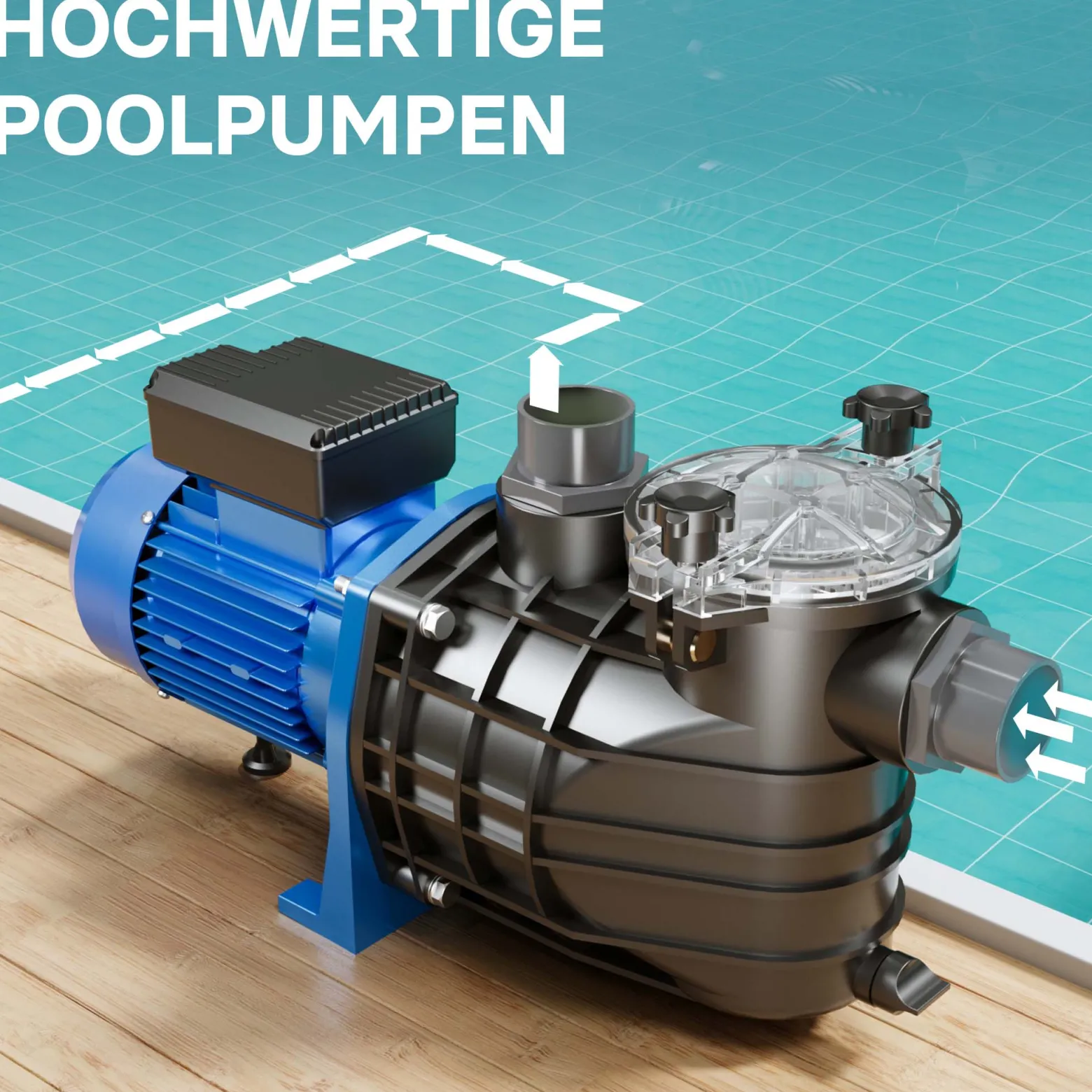 Pool Pumpe 34800 l/h 3000 W Schwimmbadpumpe Filterpumpe Umwälzpumpe Pool