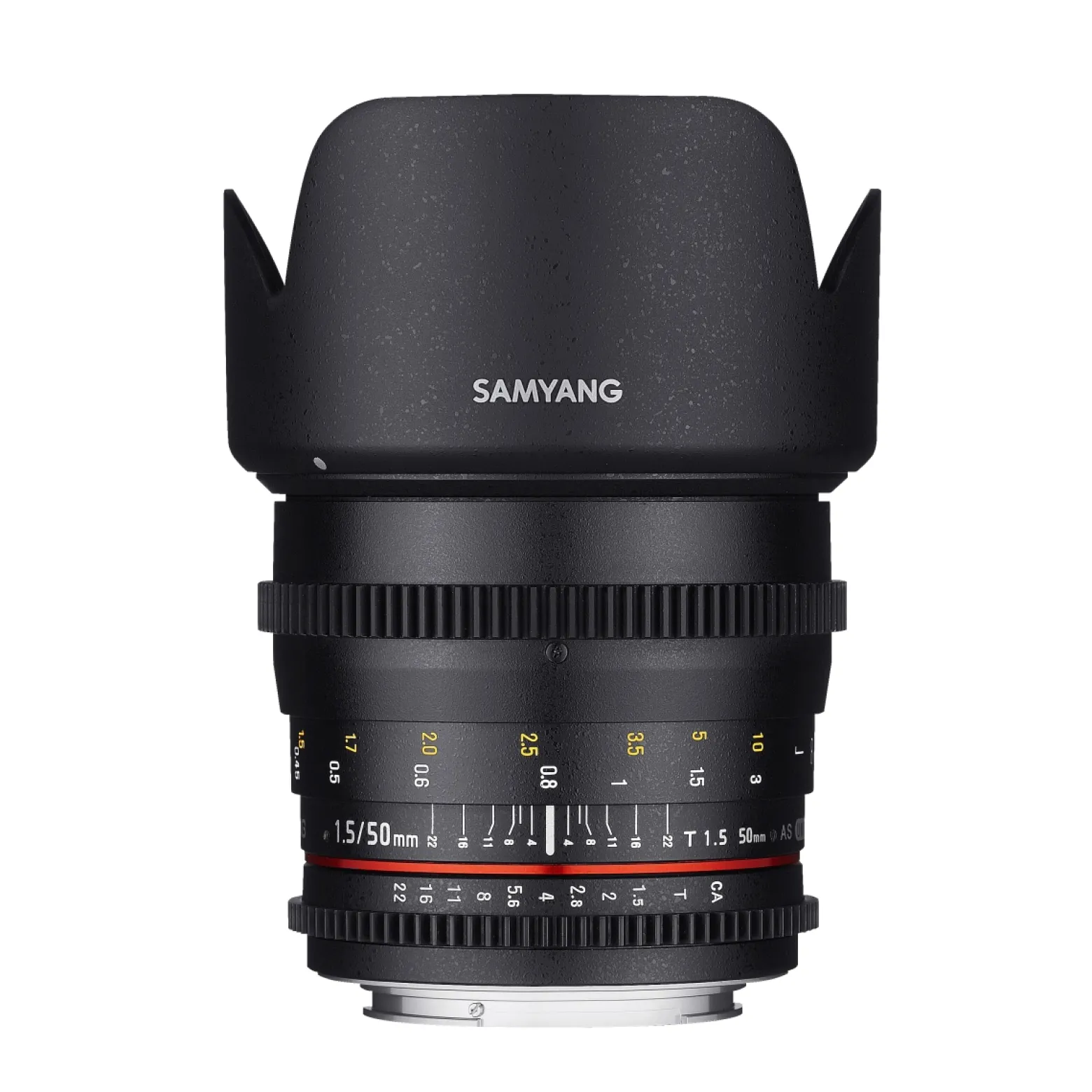 Samyang MF 50 mm T1,5 Video Objektiv DSLR MFT für Vollformat und APS-C Kameras mit stufenloser Blende und weichem Fokus Kameraobjektiv für professionelle Filmaufnahmen