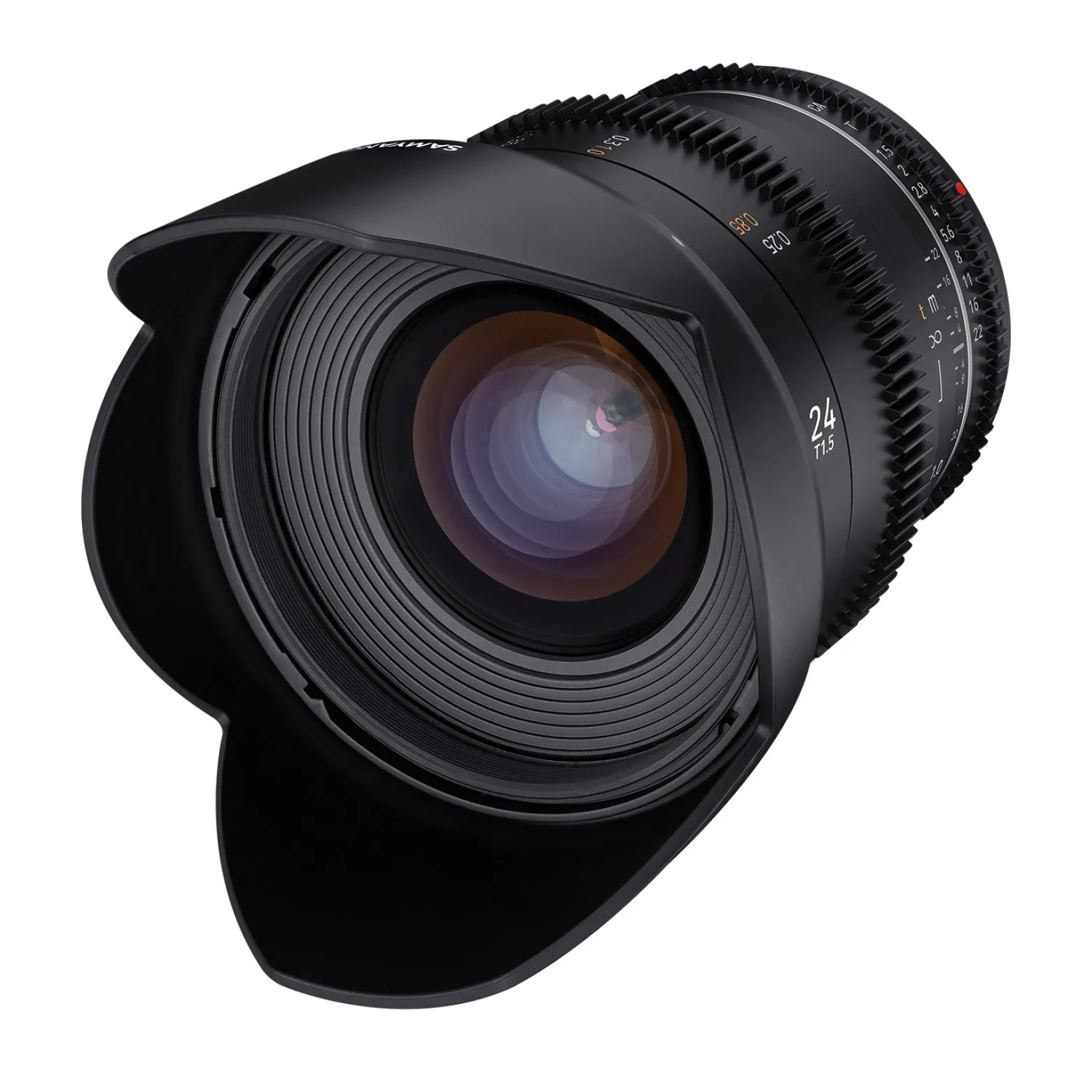 Samyang Weitwinkel Cine- und Video Objektiv MF 24mm T1,5 VDSLR MK2 MFT – lichtstark T1,5 für MFT Mount, 24 mm Festbrennweite, Follow Focus Zahnkränze Vollformat, APS-C und MFT, 8K Auflösung