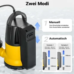 Schmutzwasserpumpe 8000 l/h 400 W, max. Förderhöhe 5 m, Fremdkörper bis Ø 35 mm
