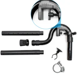 SunSun Auslass Set Ersatzteil Set für HW-304 Aquarium Außenfilter – mit Auslassbogenrohr 180° Winkel, Fixierungsklemme, Düsenrohr, Düse, Saughalter, Schlauchschelle für Aquaristik