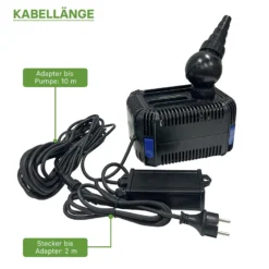 SunSun CDF-8000 Teichpumpe 24V DC / 8000 l/h / 65 W, mit integriertem Blockier- und Trockenlaufschutz