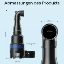 SunSun CEF-22000 Rohrpumpe 22.000 l/h / 95 W Hochleistungs Teichpumpe, Strömungspumpe mit Keramikwelle, Umwälzpumpe, Teichfilter