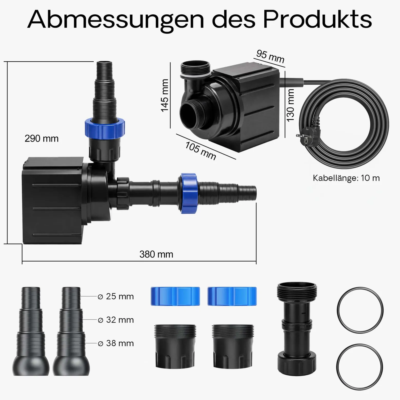 SunSun CTM-10000 SuperECO Teichpumpe 10.000 l/h / 80 W, energiesparende Filterpumpe, Bachlaufpumpe für Koiteiche, Umwälzpumpe, Gartenteichpumpe, Skimmerpumpe