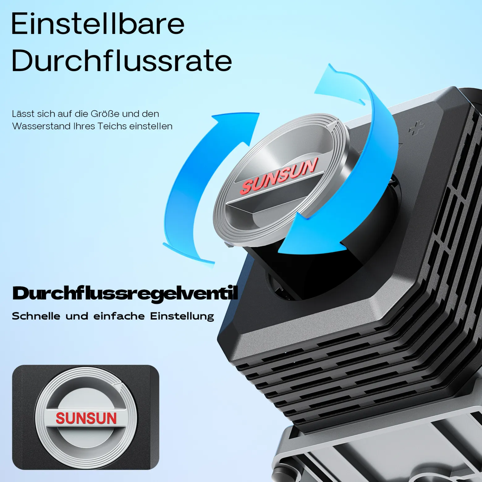 SunSun CTP-5800 SuperECO Teichpumpe 5200 l/h / 40 W, energiesparende Filterpumpe, Bachlaufpumpe für Koiteiche, Umwälzpumpe, Gartenteichpumpe