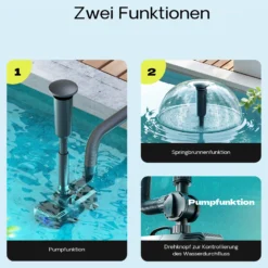 SunSun CTP-2803 SuperECO Teichpumpe 3000 l/h 10 W, 2 m Förderhöhe, als Springbrunnenpumpe Filterpumpe Skimmerpumpe regelbar höhenverstellbar