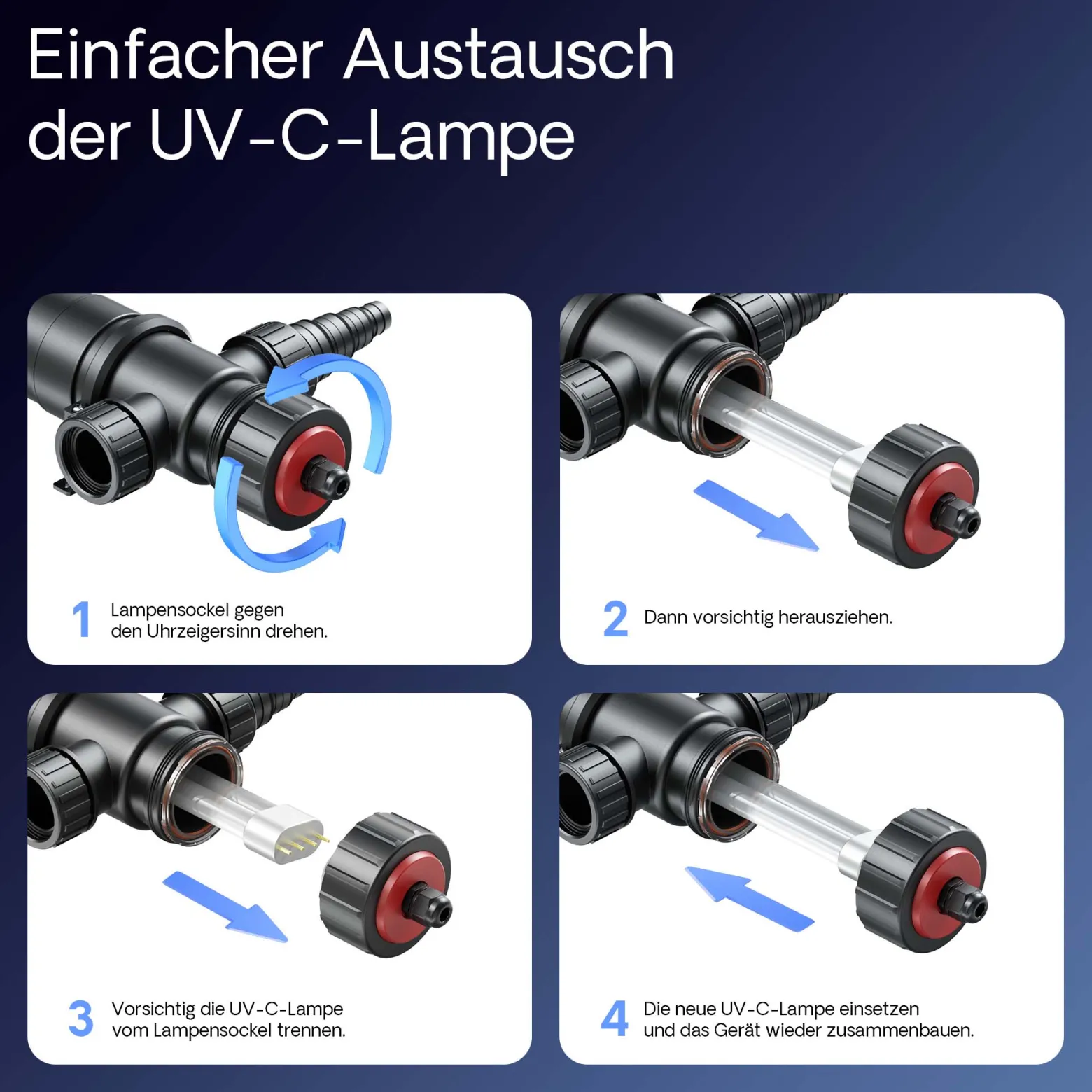 SunSun CUV-136 Teichklärer 4500 l/h / 36 W UVC Vorklärgerät für Teichfilter & Teichpumpe Wasserklärer mit UV-Lampe Lichtfilter zur Algenbekämpfung