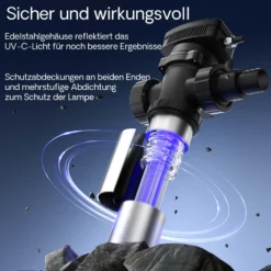 SunSun CUV-772 Teichklärer 8000 l/h / 72 W UVC, Vorklärgerät für Teichfilter & Teichpumpe, Wasserklärer mit UV-Lampe, Lichtfilter zur Algenbekämpfung