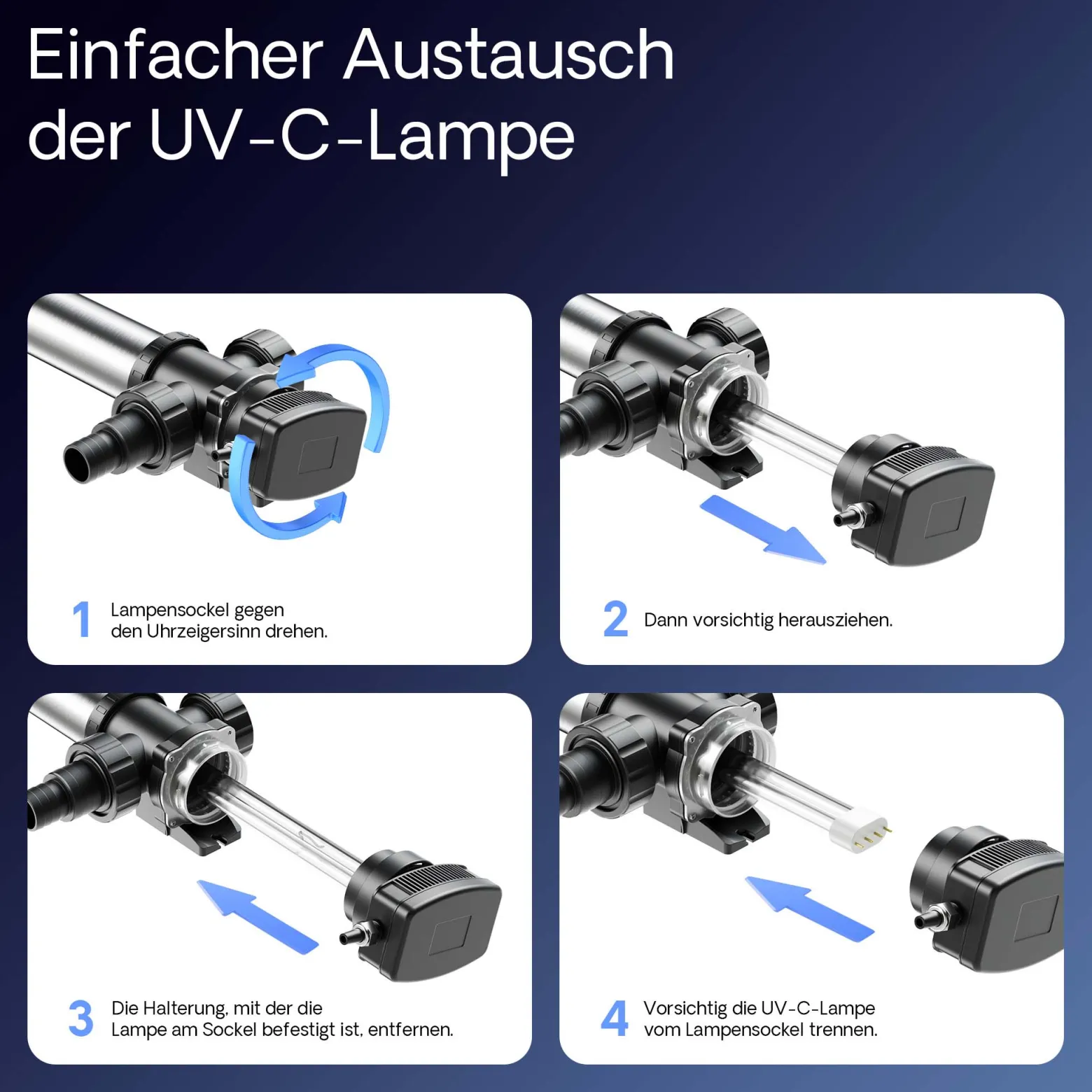 SunSun CUV-736 Teichklärer 7000 l/h / 36 W UVC, Vorklärgerät für Teichfilter & Teichpumpe, Wasserklärer mit UV-Lampe, Lichtfilter zur Algenbekämpfung